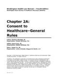 Chapter 2A: Consent to Healthcare Rules - WSHA …