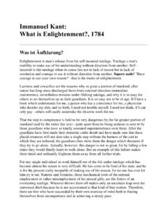 Immanuel Kant: What is Enlightenment?, 1784 - Saylor Academy