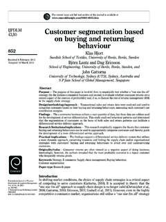 Customer segmentation based on buying and …