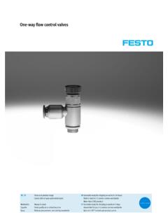 One-way flow control valves - Festo