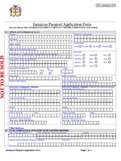 Jamaican Passport Application Form