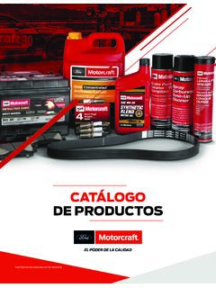 CATÁLOGO DE PRODUCTOS - Motorcraft