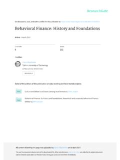 Behavioral Finance: History and Foundations