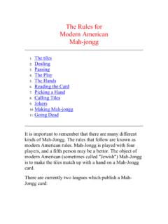 The Rules for Modern American Mah-jongg - AAUW