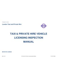 TAXI &amp; PRIVATE HIRE VEHICLE LICENSING INSPECTION …