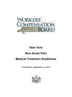 New York Non-Acute Pain Medical Treatment Guidelines