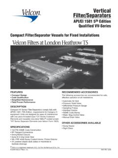 Compact Filter/Separator Vessels for Fixed …