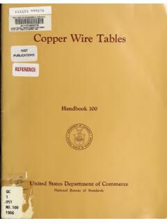 Copper wire tables - NIST