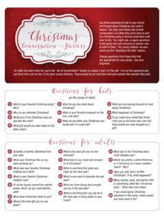 Use these questions to talk to your family Christmas