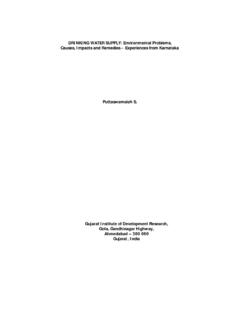DRINKING WATER SUPPLY: Environmental Problems, Causes ...