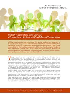 Child Development and Early Learning: A Foundation for …