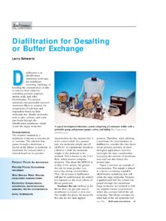 Diafiltration for Desalting or Buffer Exchange