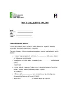 TEST DI LIVELLO (B1-C1) – ITALIANO