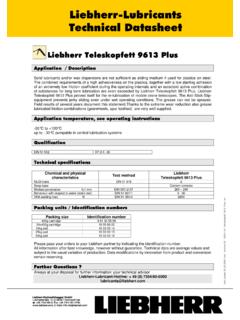 Liebherr-Lubricants Technical Datasheet
