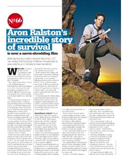 Aron Ralston s incredible story of survival