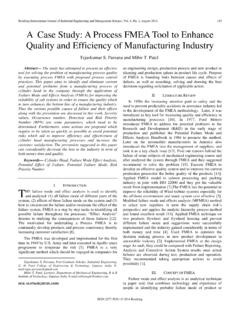 A Case Study: A Process FMEA Tool to Enhance Quality and ...