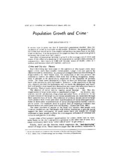 PopuLation Growth and Crime