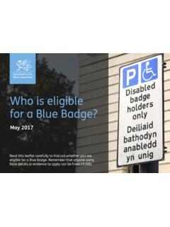 Who is eligible for a Blue Badge? - Home | GOV.WALES