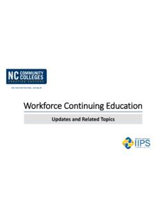 Workforce Continuing Education - nccommunitycolleges.edu