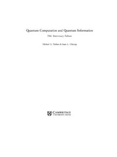 Quantum Computation and Quantum Information - CAS