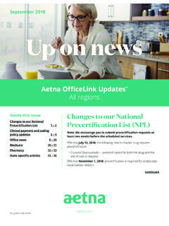 Aetna OfficeLink Updates All regions