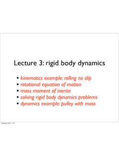 Lecture 3: rigid body dynamics - Brown University