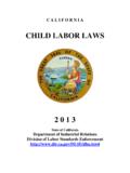 CHILD LABOR LAWS - California Department of Industrial ...