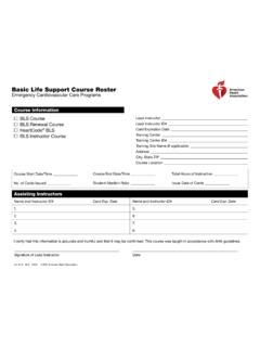 Basic Life Support Course Roster - American Heart …