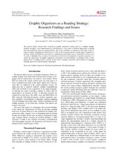 Graphic Organizers as a Reading Strategy: Research ...