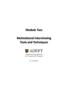 Motivational Interviewing Tools and Techniques