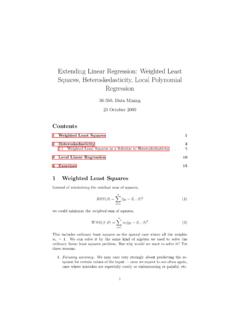 Extending Linear Regression: Weighted Least Squares ...