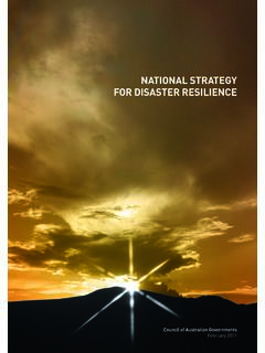 NATIONAL STRATEGY FOR DISASTER RESILIENCE