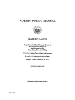 Notary Public Manual - Hawaii Acting AG Russell …