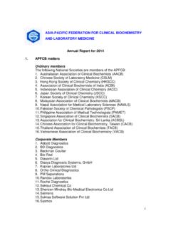 ASIA-PACIFIC FEDERATION FOR CLINICAL BIOCHEMISTRY ...  …