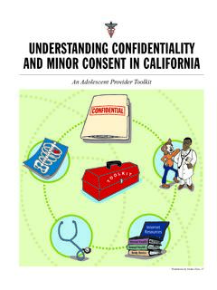 UNDERSTANDING CONFIDENTIALITY AND MINOR CONSENT …