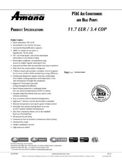roduCT sPeCifiCATions 11.7 EER / 3.4 COP - H-Mac