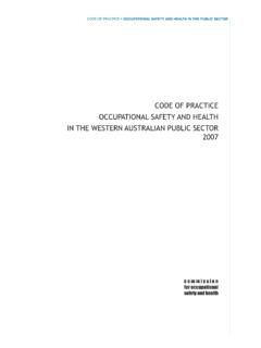 Code of practice - Occupational safety and health in the ...