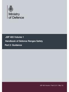 JSP 403 Volume 1 Handbook of Defence Ranges Safety Part …