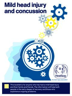 Mild head injury and concussion - Headway - the brain ...