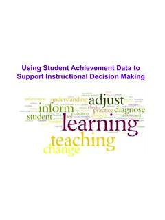 Using Student Achievement Data to Support Instructional ...