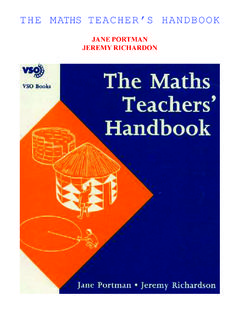 THE MATHS TEACHER’S HANDBOOK - …