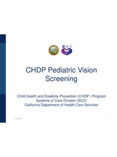 CHDP Pediatric Vision Screening - California