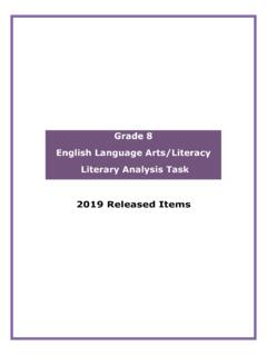 Grade 8 English Language Arts/Literacy Literary Analysis ...