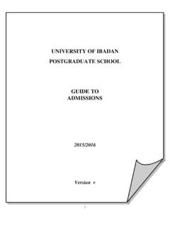 UNIVERSITY OF IBADAN POSTGRADUATE SCHOOL GUIDE …