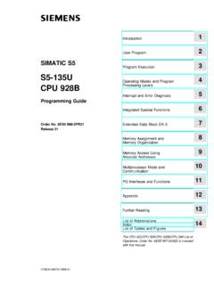 S5-135U CPU 928B Programming Guide - Siemens