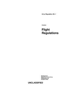Aviation Flight Regulations - United States Army