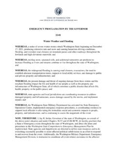EMERGENCY PROCLAMATION BY THE GOVERNOR 22-01 …