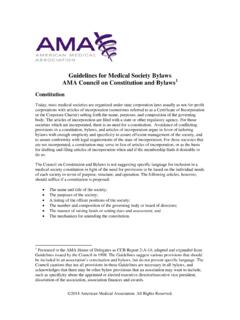 Guidelines for Medical Society Bylaws - AMA