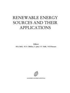 RENEWABLE ENERGY SOURCES AND THEIR APPLICATIONS - …