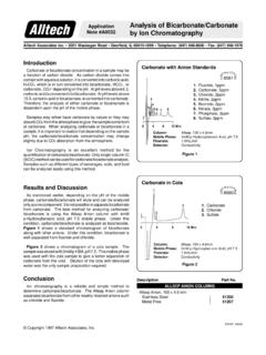 Analysis of Bicarbonate/Carbonate Note #A0032 by Ion ...